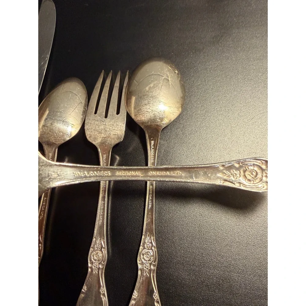 Oneida VTG SilverPlate Flatware VanessaFrancesca 5pc Place Setting Wm. Rodger's